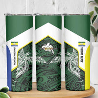 Personalised PNG Morobe Province Skinny Tumbler Bird of Paradise Tattoo Flag Motif - Polynesian Pride