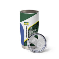 Personalised PNG Morobe Province Tumbler Cup Bird of Paradise Tattoo Flag Motif - Polynesian Pride