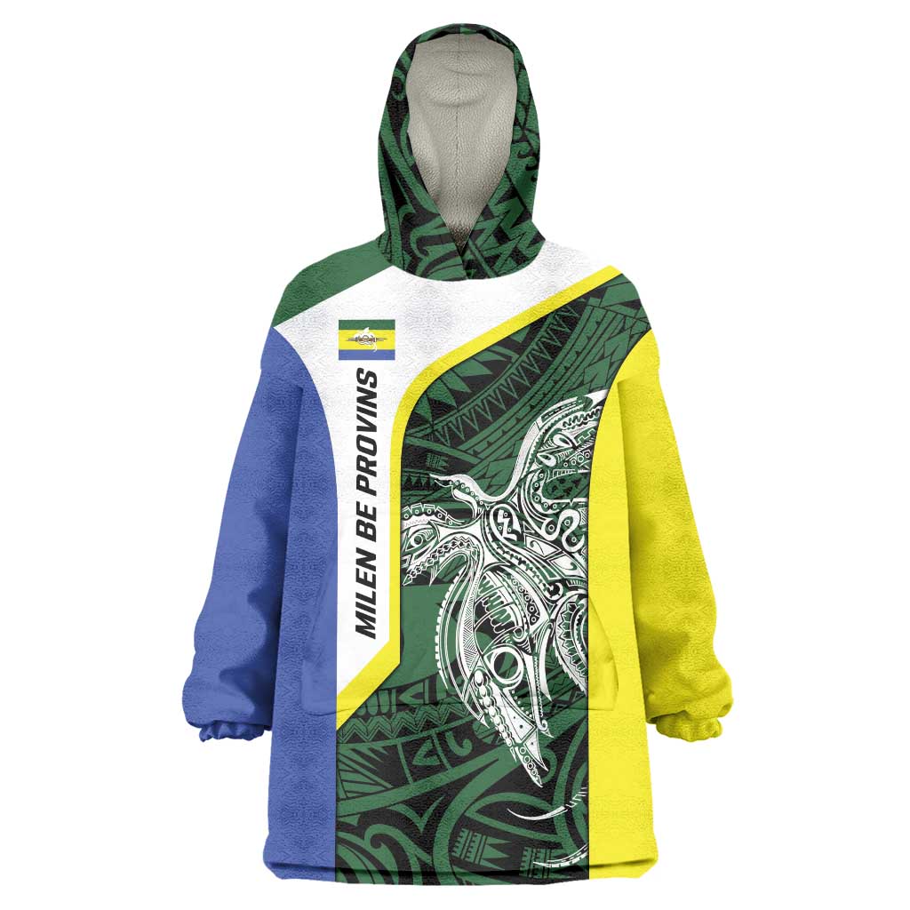 Personalised PNG Morobe Province Wearable Blanket Hoodie Bird of Paradise Tattoo Flag Motif - Polynesian Pride