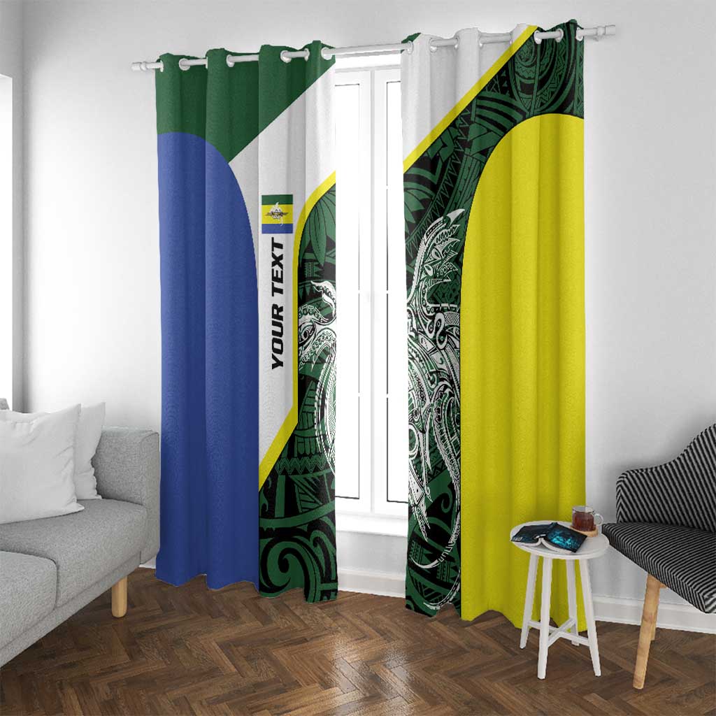 Personalised PNG Morobe Province Window Curtain Bird of Paradise Tattoo Flag Motif - Polynesian Pride