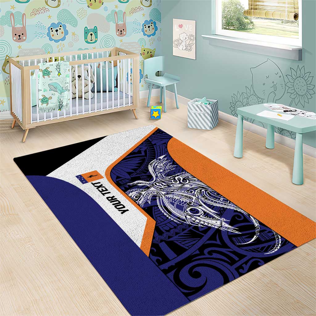 Personalised PNG New Ireland Area Rug Bird of Paradise Tattoo Flag Motif - Polynesian Pride