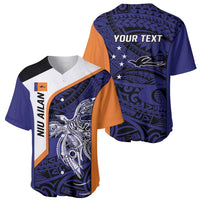 Personalised PNG New Ireland Baseball Jersey Bird of Paradise Tattoo Flag Motif - Polynesian Pride