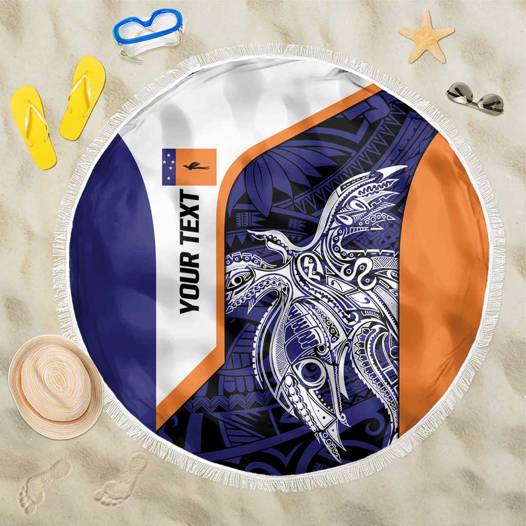 Personalised PNG New Ireland Beach Blanket Bird of Paradise Tattoo Flag Motif - Polynesian Pride
