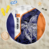 Personalised PNG New Ireland Beach Blanket Bird of Paradise Tattoo Flag Motif - Polynesian Pride