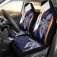 Personalised PNG New Ireland Car Seat Cover Bird of Paradise Tattoo Flag Motif - Polynesian Pride