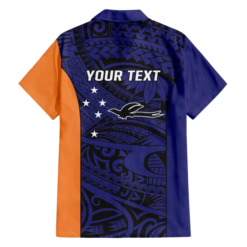 Personalised PNG New Ireland Family Matching Off Shoulder Maxi Dress and Hawaiian Shirt Bird of Paradise Tattoo Flag Motif - Polynesian Pride