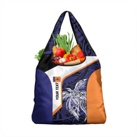 Personalised PNG New Ireland Grocery Bag Bird of Paradise Tattoo Flag Motif - Polynesian Pride