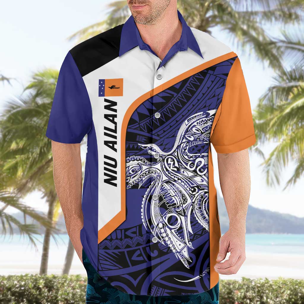 Personalised PNG New Ireland Hawaiian Shirt Bird of Paradise Tattoo Flag Motif - Polynesian Pride