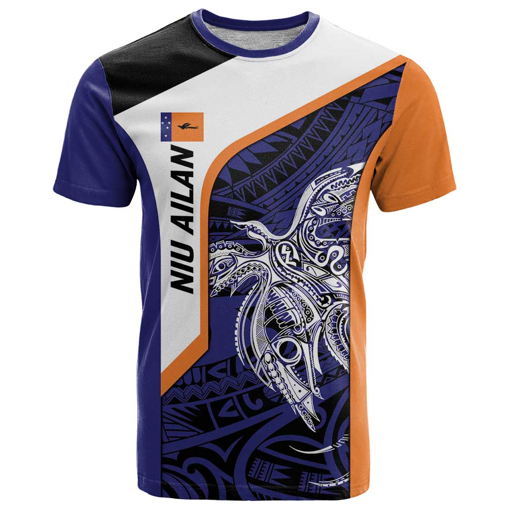 Personalised PNG New Ireland T Shirt Bird of Paradise Tattoo Flag Motif - Polynesian Pride