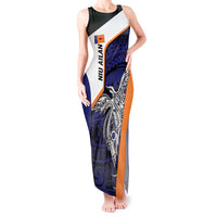 Personalised PNG New Ireland Tank Maxi Dress Bird of Paradise Tattoo Flag Motif - Polynesian Pride
