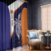 Personalised PNG New Ireland Window Curtain Bird of Paradise Tattoo Flag Motif - Polynesian Pride