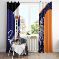 Personalised PNG New Ireland Window Curtain Bird of Paradise Tattoo Flag Motif - Polynesian Pride