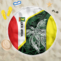 Personalised PNG Oro Province Beach Blanket Bird of Paradise Tattoo Flag Motif - Polynesian Pride
