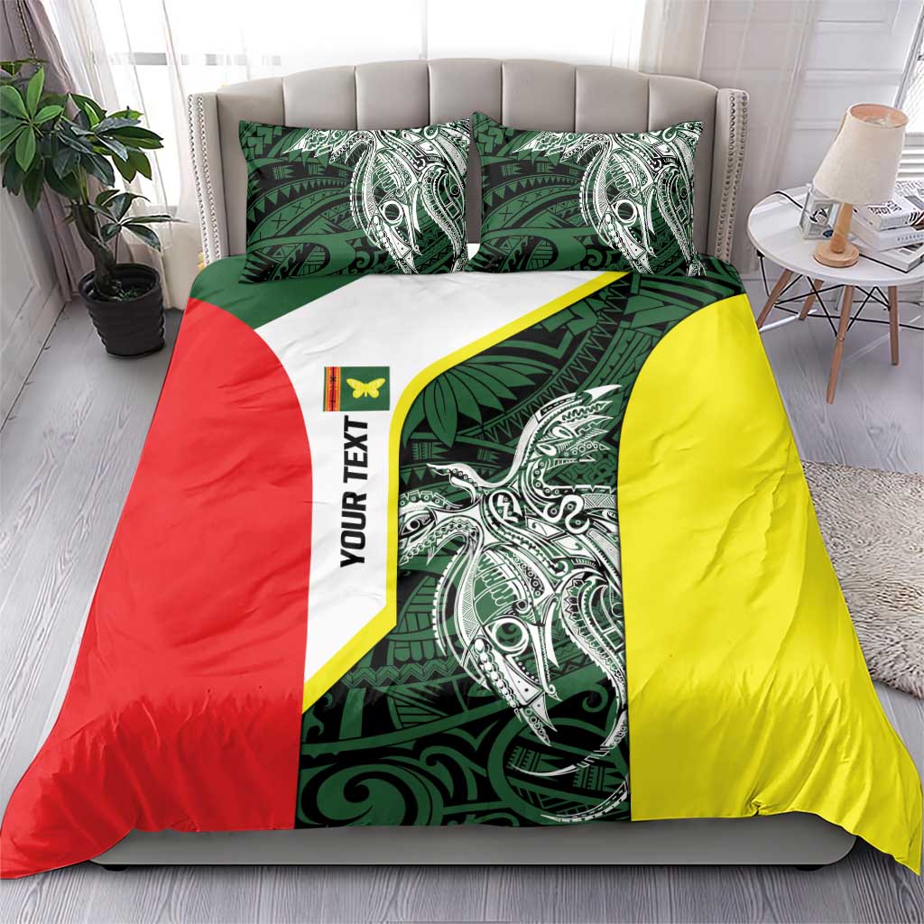 Personalised PNG Oro Province Bedding Set Bird of Paradise Tattoo Flag Motif - Polynesian Pride