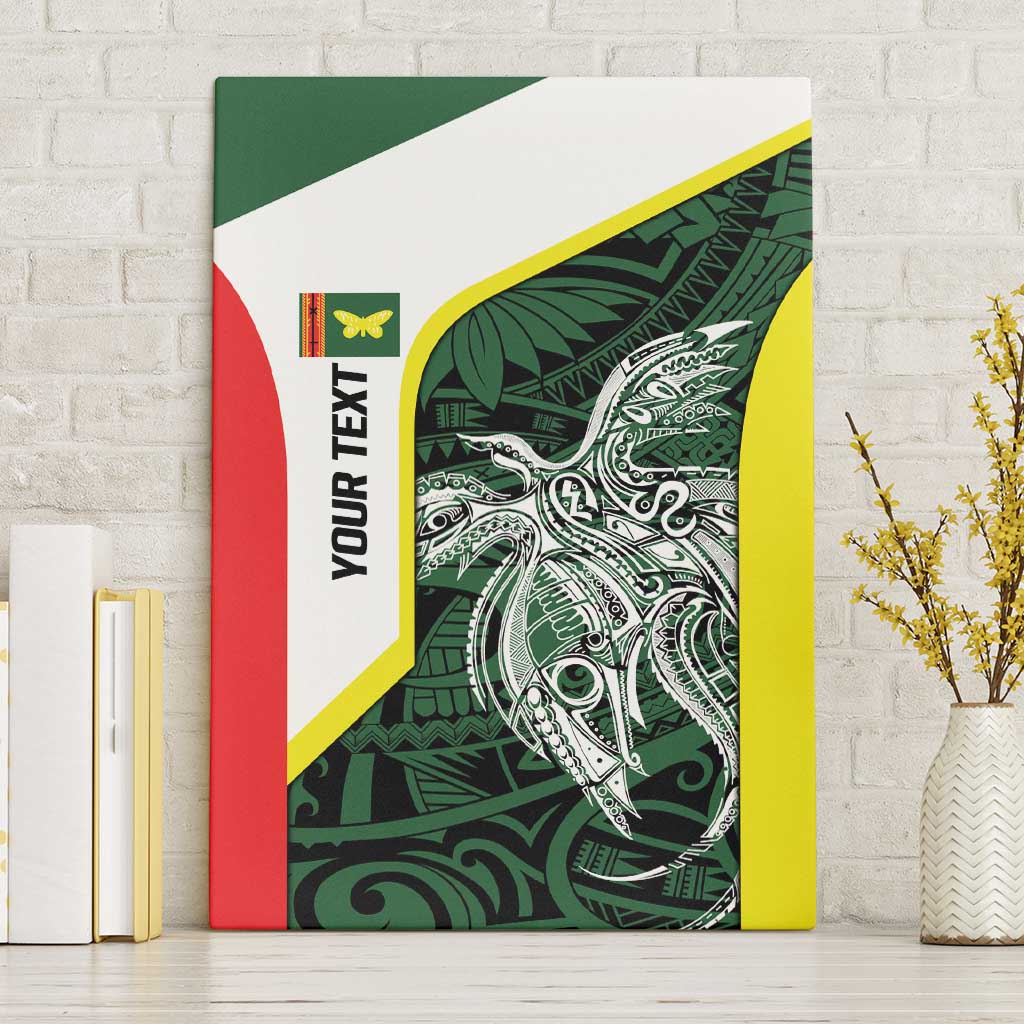 Personalised PNG Oro Province Canvas Wall Art Bird of Paradise Tattoo Flag Motif - Polynesian Pride