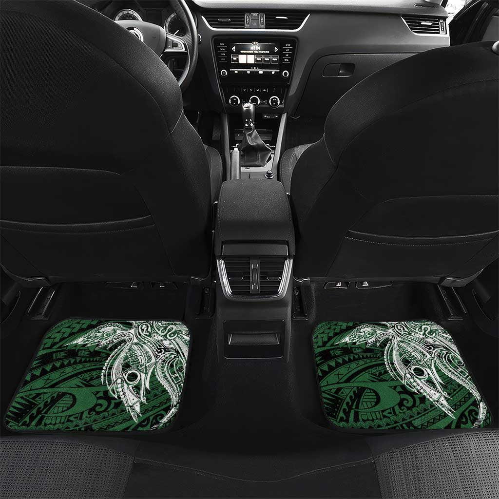 Personalised PNG Oro Province Car Mats Bird of Paradise Tattoo Flag Motif - Polynesian Pride