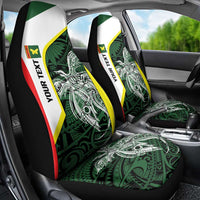 Personalised PNG Oro Province Car Seat Cover Bird of Paradise Tattoo Flag Motif - Polynesian Pride