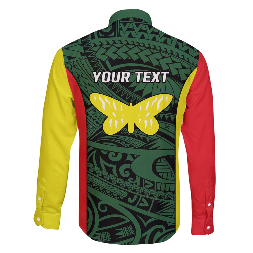 Personalised PNG Oro Province Family Matching Off Shoulder Short Dress and Hawaiian Shirt Bird of Paradise Tattoo Flag Motif - Polynesian Pride