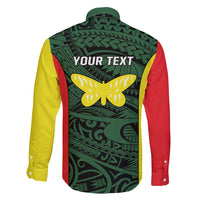 Personalised PNG Oro Province Family Matching Summer Maxi Dress and Hawaiian Shirt Bird of Paradise Tattoo Flag Motif - Polynesian Pride