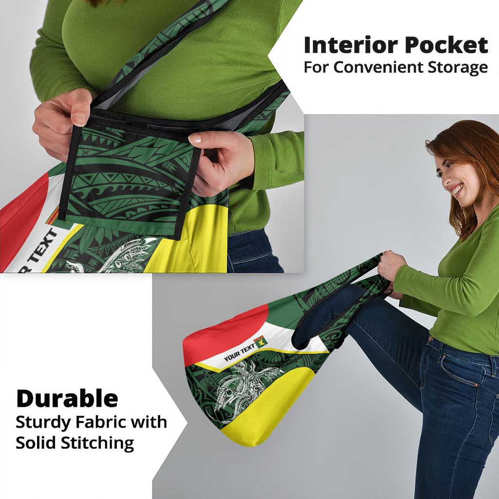 Personalised PNG Oro Province Grocery Bag Bird of Paradise Tattoo Flag Motif - Polynesian Pride