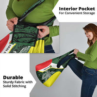 Personalised PNG Oro Province Grocery Bag Bird of Paradise Tattoo Flag Motif - Polynesian Pride