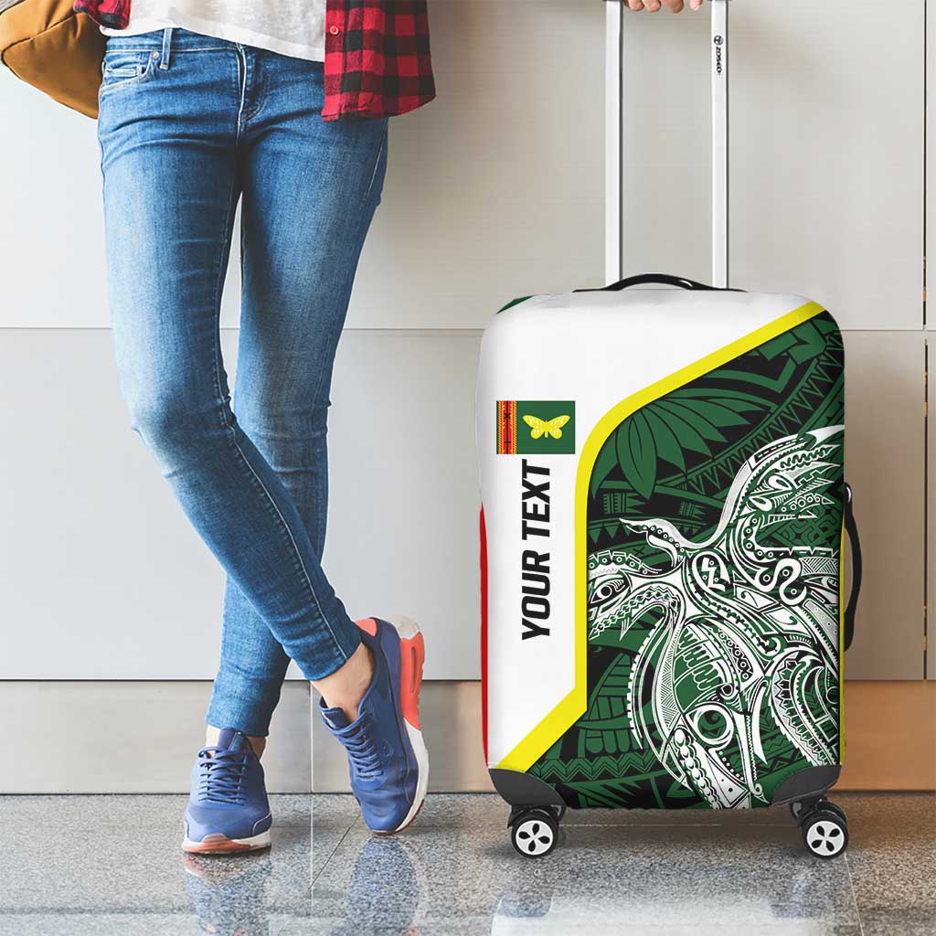 Personalised PNG Oro Province Luggage Cover Bird of Paradise Tattoo Flag Motif - Polynesian Pride