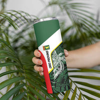 Personalised PNG Oro Province Skinny Tumbler Bird of Paradise Tattoo Flag Motif - Polynesian Pride