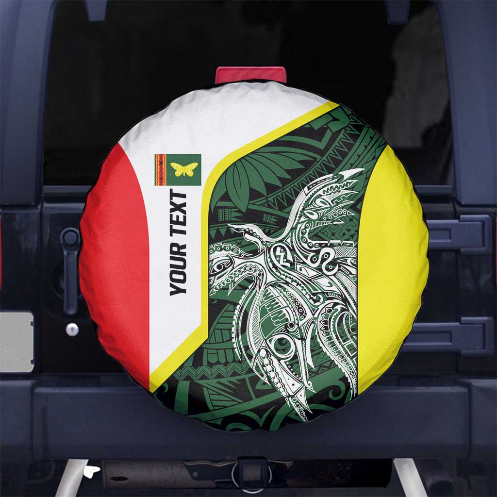 Personalised PNG Oro Province Spare Tire Cover Bird of Paradise Tattoo Flag Motif - Polynesian Pride