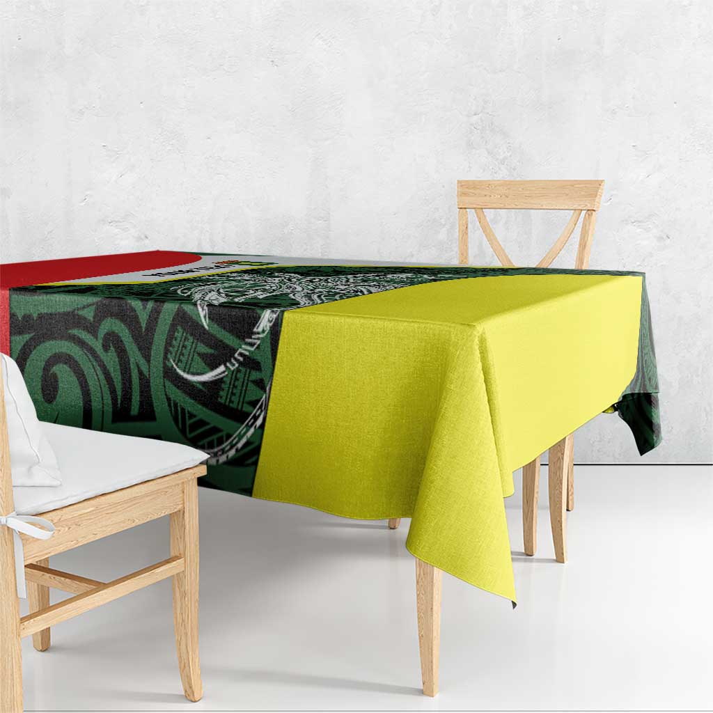 Personalised PNG Oro Province Tablecloth Bird of Paradise Tattoo Flag Motif - Polynesian Pride