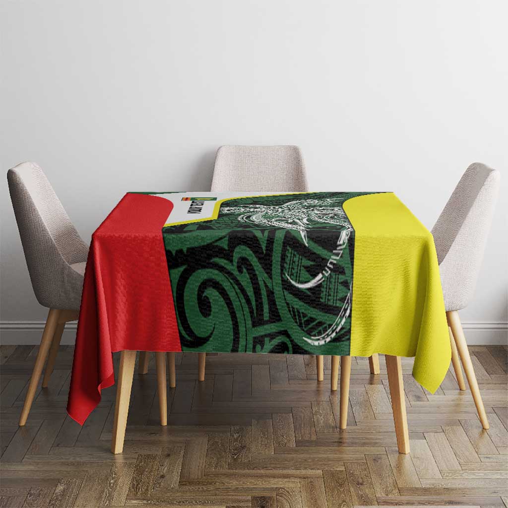 Personalised PNG Oro Province Tablecloth Bird of Paradise Tattoo Flag Motif - Polynesian Pride