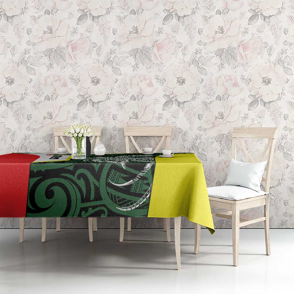 Personalised PNG Oro Province Tablecloth Bird of Paradise Tattoo Flag Motif - Polynesian Pride