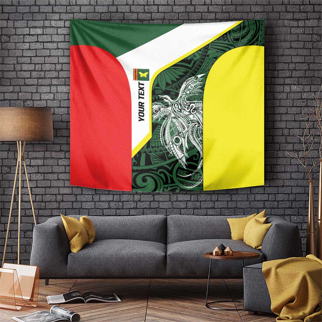 Personalised PNG Oro Province Tapestry Bird of Paradise Tattoo Flag Motif - Polynesian Pride