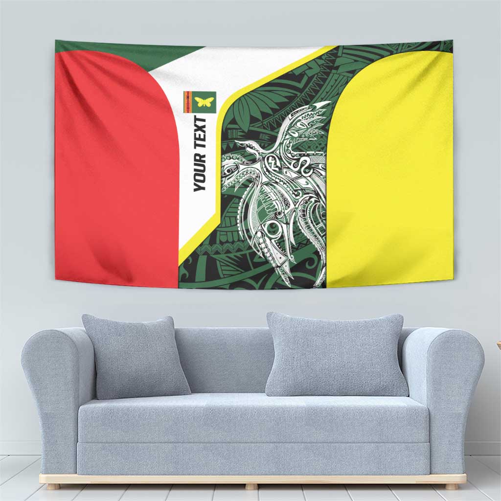 Personalised PNG Oro Province Tapestry Bird of Paradise Tattoo Flag Motif - Polynesian Pride