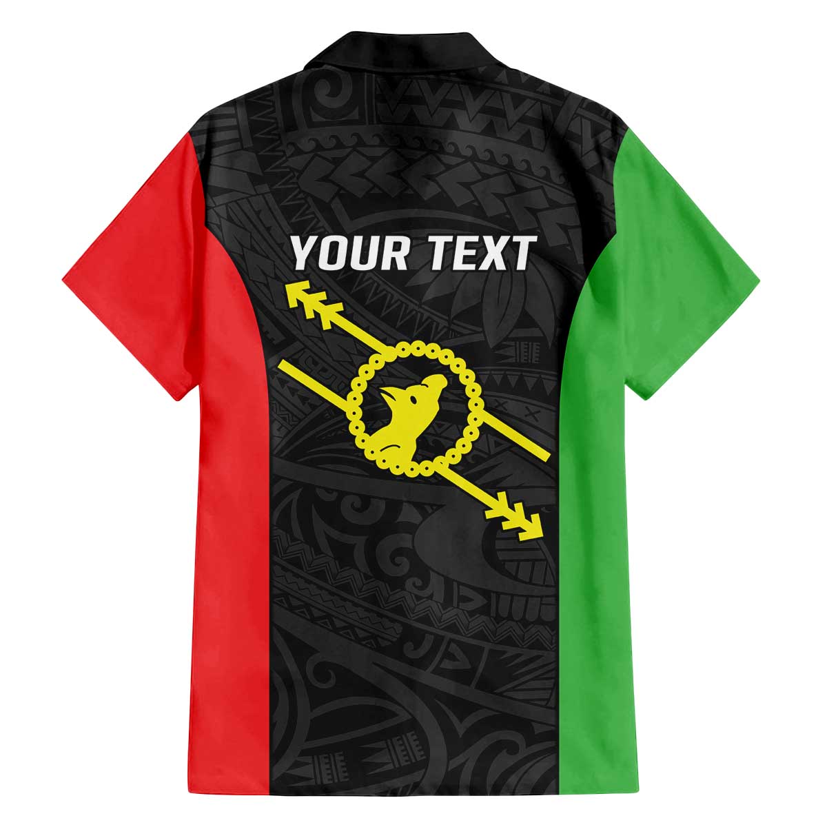 Personalised PNG Southern Highlands Province Family Matching Off The Shoulder Long Sleeve Dress and Hawaiian Shirt Bird of Paradise Tattoo Flag Motif - Polynesian Pride