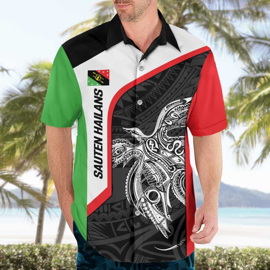 Personalised PNG Southern Highlands Province Hawaiian Shirt Bird of Paradise Tattoo Flag Motif - Polynesian Pride