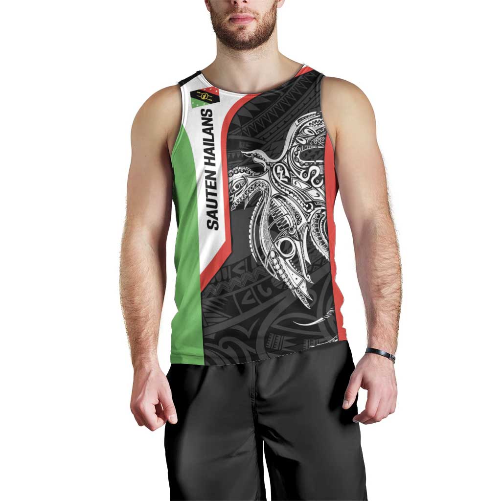 Personalised PNG Southern Highlands Province Men Tank Top Bird of Paradise Tattoo Flag Motif - Polynesian Pride