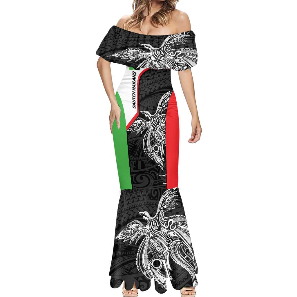 Personalised PNG Southern Highlands Province Mermaid Dress Bird of Paradise Tattoo Flag Motif - Polynesian Pride