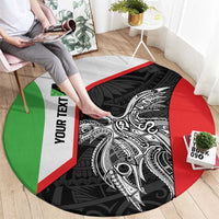 Personalised PNG Southern Highlands Province Round Carpet Bird of Paradise Tattoo Flag Motif - Polynesian Pride