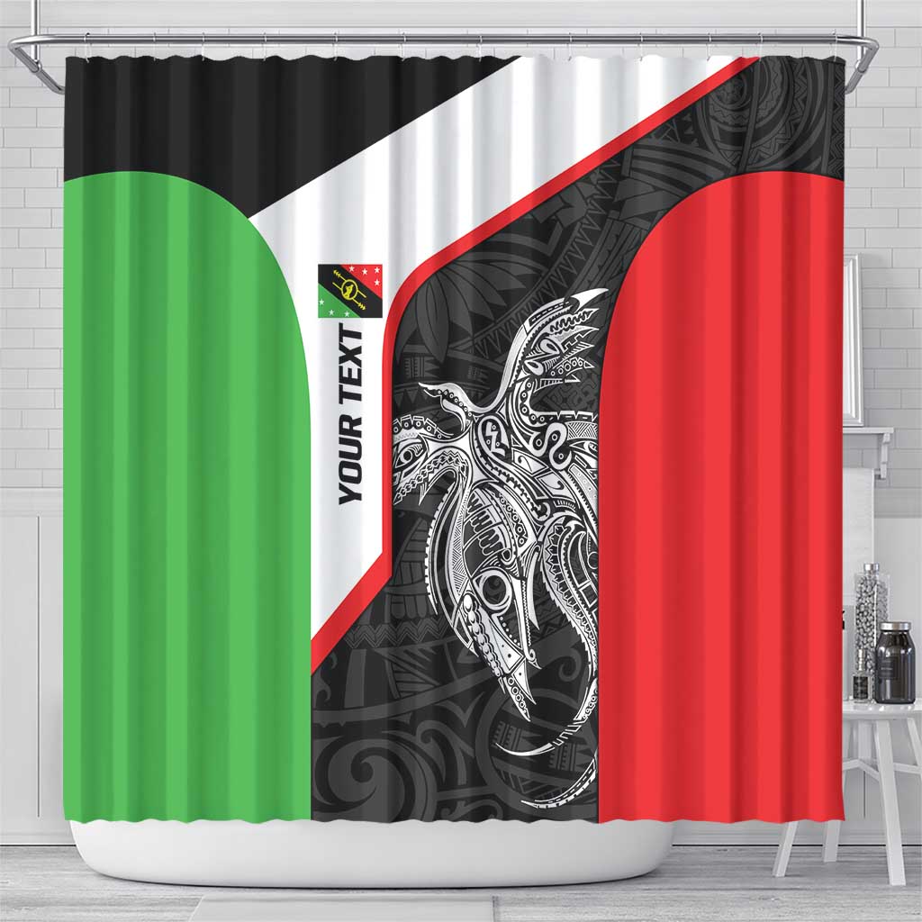 Personalised PNG Southern Highlands Province Shower Curtain Bird of Paradise Tattoo Flag Motif - Polynesian Pride