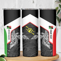 Personalised PNG Southern Highlands Province Skinny Tumbler Bird of Paradise Tattoo Flag Motif - Polynesian Pride