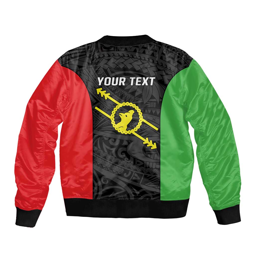 Personalised PNG Southern Highlands Province Sleeve Zip Bomber Jacket Bird of Paradise Tattoo Flag Motif - Polynesian Pride