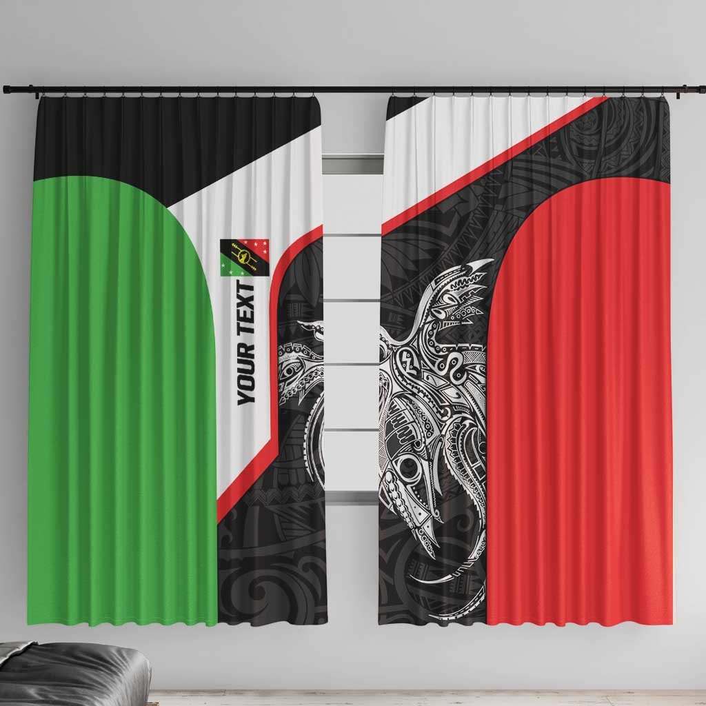 Personalised PNG Southern Highlands Province Window Curtain Bird of Paradise Tattoo Flag Motif - Polynesian Pride