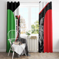 Personalised PNG Southern Highlands Province Window Curtain Bird of Paradise Tattoo Flag Motif - Polynesian Pride