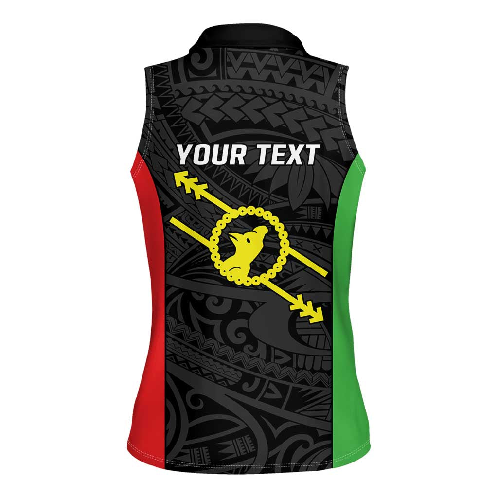 Personalised PNG Southern Highlands Province Women Sleeveless Polo Shirt Bird of Paradise Tattoo Flag Motif LT9 - Polynesian Pride