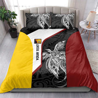 Personalised PNG Western Province Bedding Set Bird of Paradise Tattoo Flag Motif - Polynesian Pride