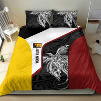 Personalised PNG Western Province Bedding Set Bird of Paradise Tattoo Flag Motif - Polynesian Pride