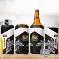Personalised PNG Western Province 4 in 1 Can Cooler Tumbler Bird of Paradise Tattoo Flag Motif - Polynesian Pride