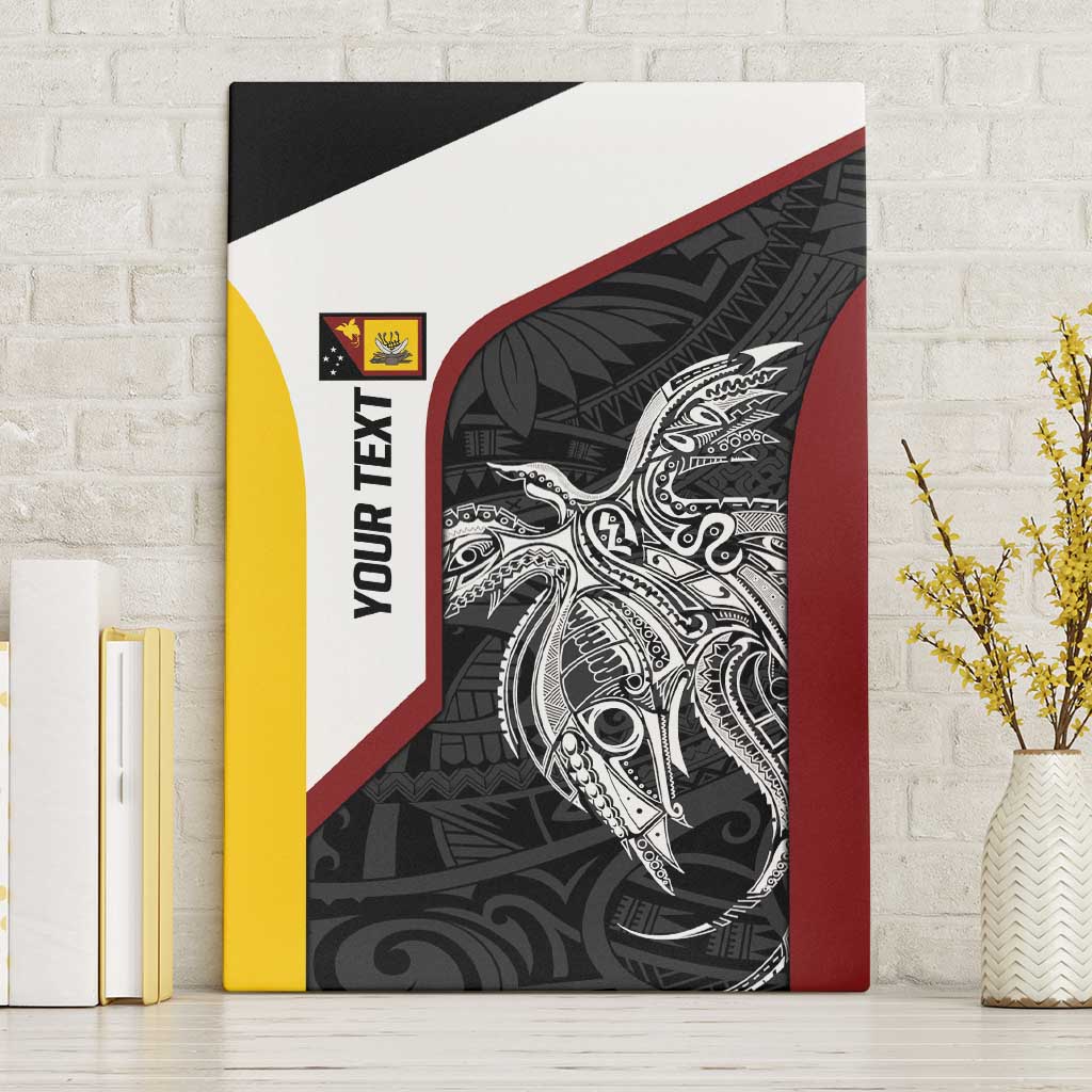 Personalised PNG Western Province Canvas Wall Art Bird of Paradise Tattoo Flag Motif - Polynesian Pride