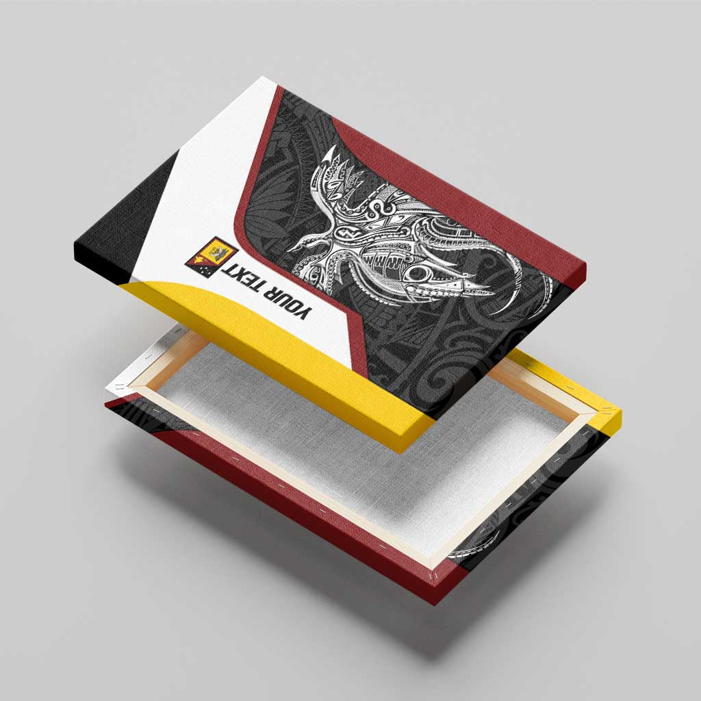 Personalised PNG Western Province Canvas Wall Art Bird of Paradise Tattoo Flag Motif - Polynesian Pride