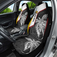Personalised PNG Western Province Car Seat Cover Bird of Paradise Tattoo Flag Motif - Polynesian Pride